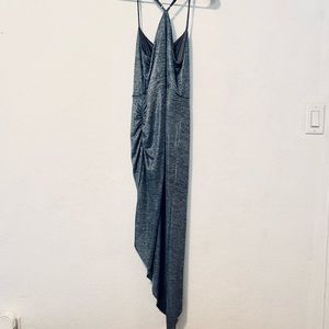 BCBGeneration Silver Asymmetrical Midi Dress - Size S